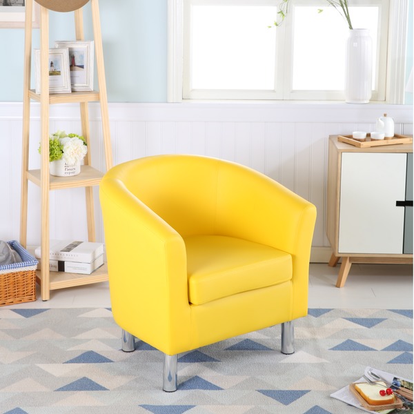 Leather Tub Chairs Designer Leather Tub Chair Armchair Yellow · Chairs